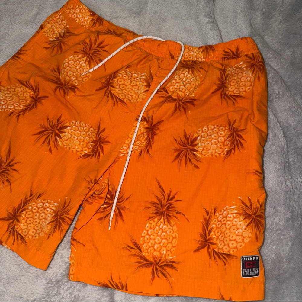 Chaps Ralph Lauren Men's Orange Pineapple Swim Shorts